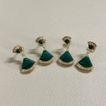 BV Mother of Pearl Long Dress Shaped Stud Earrings,Red/Green/White - Image 12