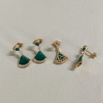 BV Mother of Pearl Long Dress Shaped Stud Earrings,Red/Green/White - Image 13