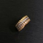 Chaumet Bee My Love Honeycomb Ring, Full/Alternating CZ, Gold/Rose Gold/Silver Tone - Image 12