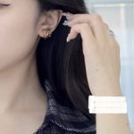 Chanel 26A Gold Tone Interlocking CC Stud Earrings - Image 3