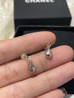 Chanel Clover Rhinestone Tassel Drop Earrings, Long Dangle Design - Image 9