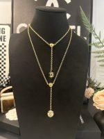 Chanel Style Gold Bead & White / Black CC Pearl Ball Pendant Necklace - Image 5