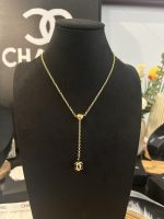 Chanel Style Gold Bead & White / Black CC Pearl Ball Pendant Necklace - Image 7