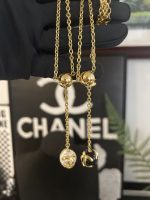 Chanel Style Gold Bead & White / Black CC Pearl Ball Pendant Necklace - Image 3