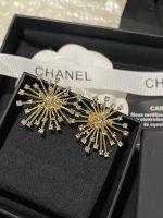 Chanel Full Pave Crystal Firework Stud Earrings, Gold / Silver Tone - Image 2