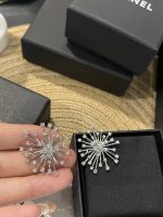 Chanel Full Pave Crystal Firework Stud Earrings, Gold / Silver Tone - Image 6