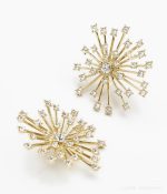Chanel Full Pave Crystal Firework Stud Earrings, Gold / Silver Tone - Image 8