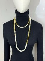 Chanel 26B Gold Bead & Faux Pearl Long Necklace, Sweater Chain Design - Image 6
