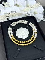 Chanel 26B Gold Bead & Faux Pearl Long Necklace, Sweater Chain Design - Image 4