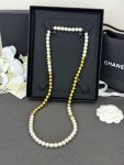 Chanel 26B Gold Bead & Faux Pearl Long Necklace, Sweater Chain Design