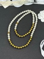 Chanel 26B Gold Bead & Faux Pearl Long Necklace, Sweater Chain Design - Image 9