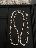 Chanel New Beach Series Amber & White Stone Beaded Long Sweater Chain Necklace - Image 5