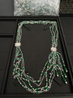 Chanel New Emerald Tassel Heavy-Duty Clear Square Crystal Multi-Layer Sweater Chain Necklace - Image 12