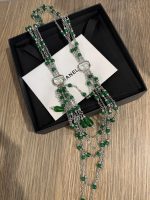 Chanel New Emerald Tassel Heavy-Duty Clear Square Crystal Multi-Layer Sweater Chain Necklace - Image 4