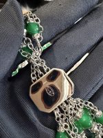 Chanel New Emerald Tassel Heavy-Duty Clear Square Crystal Multi-Layer Sweater Chain Necklace - Image 14