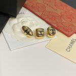 Chanel Classic CC Logo Gold/Silver Tone Stud Earrings 3-Pack (Oval/Square/Round)