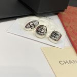 Chanel Classic CC Logo Gold/Silver Tone Stud Earrings 3-Pack (Oval/Square/Round) - Image 6