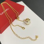 Chanel CC Logo Openwork Gold-Tone Ball Faux Pearl Pendant Necklace - Image 5
