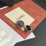 Chanel Black Paved Crystal Ball Stud Earrings (Sparkling Rhinestone Sphere) - Image 6