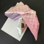 LV Style Ombre Monogram Small Square Scarf (Silky Satin Hair Band & Bag Charm) - Image 2