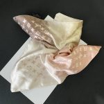 LV Style Ombre Monogram Small Square Scarf (Silky Satin Hair Band & Bag Charm) - Image 4
