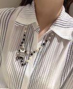 Chanel Limited Edition Black & White Faux Pearl Sweater Chain with Enamel Sailor Robot Charm (Interlocking CC Long Necklace) - Image 5