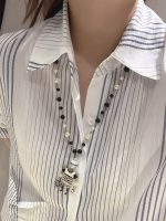 Chanel Limited Edition Black & White Faux Pearl Sweater Chain with Enamel Sailor Robot Charm (Interlocking CC Long Necklace) - Image 4