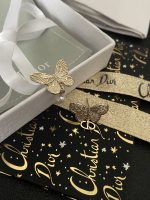 Dior Vintage Hollow-out Butterfly Earrings (Asymmetrical CD Logo & Faux Pearl Drop Studs) - Image 2