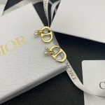 Dior CD Logo Earrings with Faux Pearl - 14K Gold Plated Brass Hypoallergenic 925 Silver Post Drop Earrings