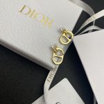 Dior CD Logo Earrings with Faux Pearl - 14K Gold Plated Brass Hypoallergenic 925 Silver Post Drop Earrings - Image 4