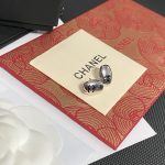 Chanel CC Logo Stud Earrings (Vintage Oval Pebble Shape Minimalist Earrings) - Image 7