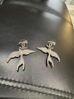 Chanel  Crystal Paved Swallow Drop Earrings - Image 4