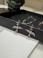 Chanel  Crystal Paved Swallow Drop Earrings - Image 5