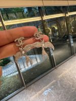 Chanel  Crystal Paved Swallow Drop Earrings - Image 6