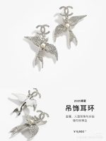 Chanel  Crystal Paved Swallow Drop Earrings - Image 9