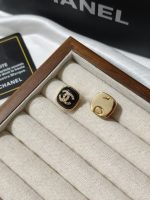 Chanel Multi-color enamel resin with Paved CZ CC logo gold-tone frame elegant stud earrings - Image 3