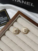 Chanel Multi-color enamel resin with Paved CZ CC logo gold-tone frame elegant stud earrings - Image 9