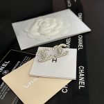 Chanel Pave Rhinestone Twisted Rope CC Logo Stud Earrings Silver Tone - Image 3