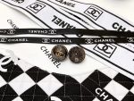 Chanel Black Button Stud Earrings with Gold Tone CC Logo - Image 6