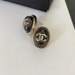 Chanel Gold-flecked Resin Relief Embossed Metal Earring Stand With CC Logo - Image 2