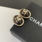 Chanel Gold-flecked Resin Relief Embossed Metal Earring Stand With CC Logo - Image 4