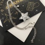Chanel Silver Glitter Star Pendant Necklace - Image 5