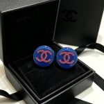 Chanel LV Colorful Glitter Resin Color-block Button Stud Earrings,2.5cm - Image 5