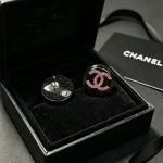 Chanel LV Colorful Glitter Resin Color-block Button Stud Earrings,2.5cm - Image 6