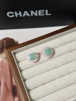 Chanel Color-block Embossed Resin CC Logo Stud Earrings - Image 5