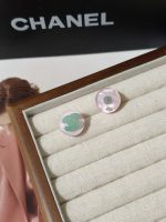 Chanel Color-block Embossed Resin CC Logo Stud Earrings - Image 6