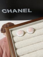 Chanel Color-block Embossed Resin CC Logo Stud Earrings - Image 8