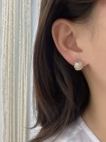 Chanel Quilted Spherical Embossed CC Logo Earrings - Image 4