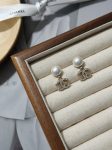 Chanel Faux Pearl and Crystal CC Logo Drop Earrings