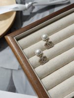 Chanel Faux Pearl and Crystal CC Logo Drop Earrings - Image 5